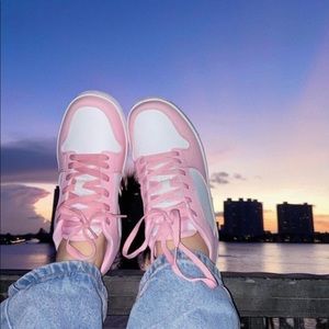 Y2K Pink and White Fashion Sneakers Popular Viral Shoes Size Women's